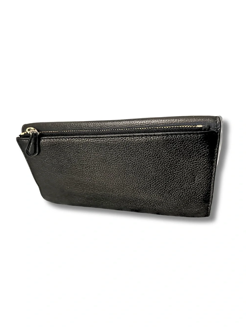 Coach Slim Envelope Wallet Pebbled Leather Black F52715 Card Holder Clutch